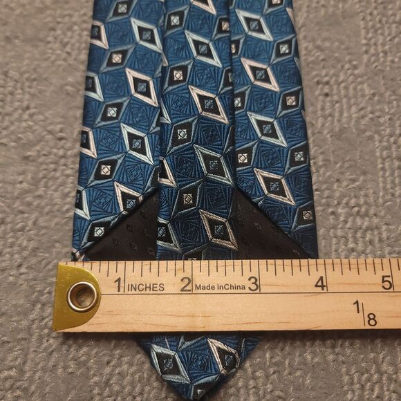 Perry Ellis Portfolio Silk Necktie Geo Tie Made in USA - Picture 6 of 8